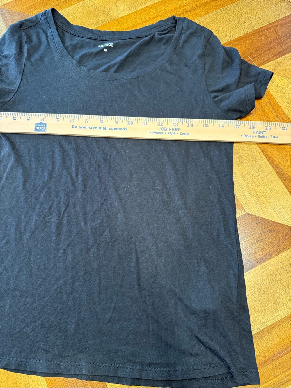 Quince Cotton Modal Scoop Neck Tee - Black Medium - Picture 7 of 8